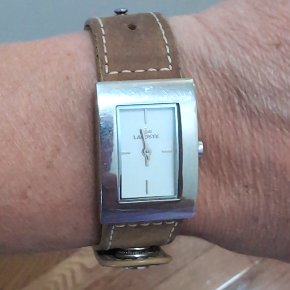 Lacoste watch with leather band